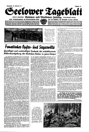 Seelower Tageblatt vom 20.02.1943