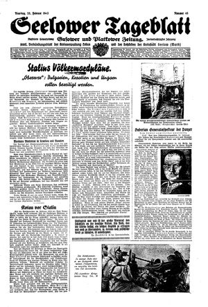 Seelower Tageblatt vom 23.02.1943