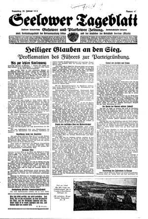 Seelower Tageblatt vom 25.02.1943