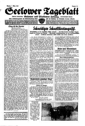Seelower Tageblatt vom 01.03.1943