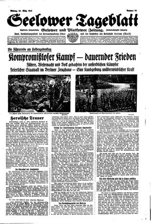 Seelower Tageblatt vom 22.03.1943