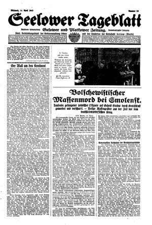 Seelower Tageblatt vom 14.04.1943