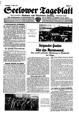 Seelower Tageblatt vom 17.04.1943