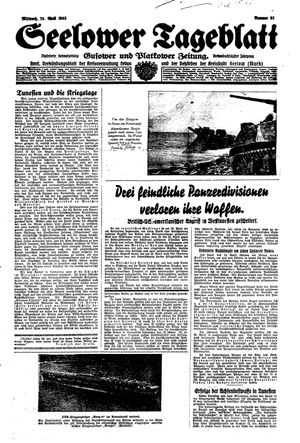 Seelower Tageblatt vom 28.04.1943