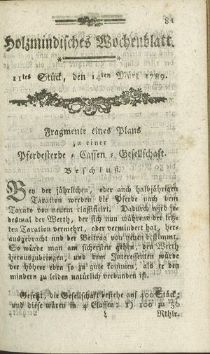 Holzmindisches Wochenblatt vom 14.03.1789