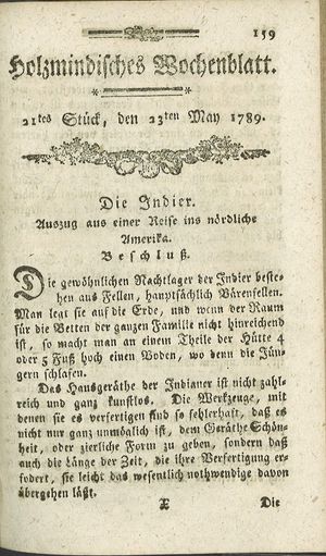 Holzmindisches Wochenblatt on May 23, 1789