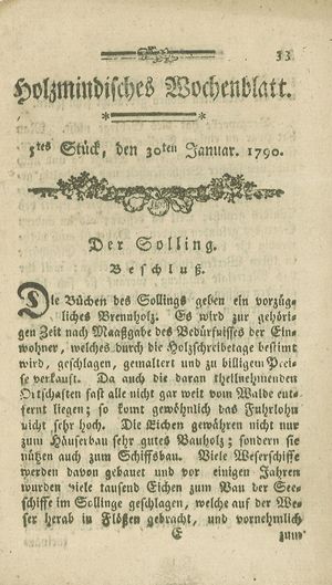 Holzmindisches Wochenblatt vom 30.01.1790