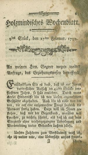 Holzmindisches Wochenblatt vom 27.02.1790
