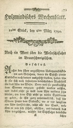 Holzmindisches Wochenblatt vom 06.03.1790
