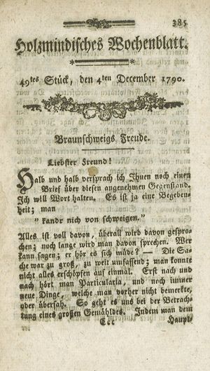 Holzmindisches Wochenblatt vom 04.12.1790