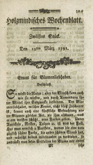 Holzmindisches Wochenblatt vom 19.03.1791