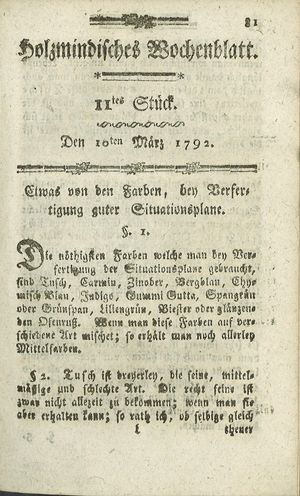 Holzmindisches Wochenblatt vom 10.03.1792