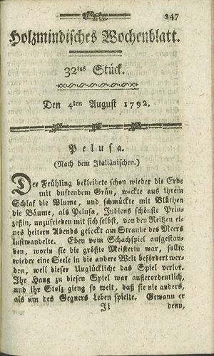 Holzmindisches Wochenblatt vom 04.08.1792