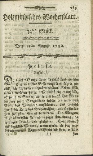 Holzmindisches Wochenblatt on Aug 18, 1792