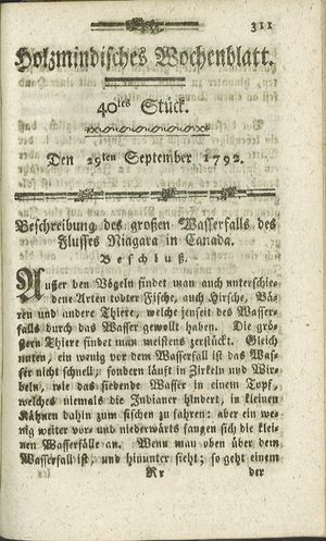 Holzmindisches Wochenblatt vom 29.09.1792