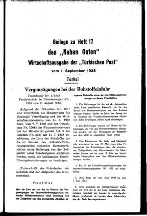 Türkische Post vom 01.09.1938
