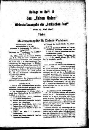 Türkische Post vom 15.05.1940