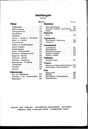 Türkische Post vom 15.11.1940