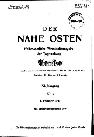 Türkische Post vom 01.02.1941