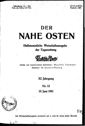 Türkische Post vom 15.06.1941
