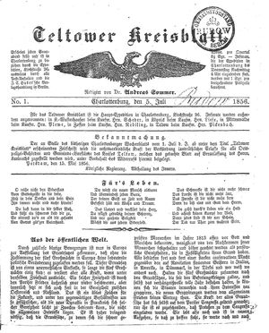 Teltower Kreisblatt vom 05.07.1856