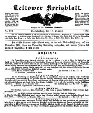 Teltower Kreisblatt vom 18.12.1858