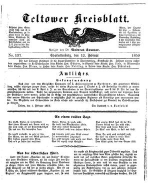 Teltower Kreisblatt vom 12.02.1859