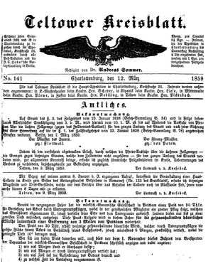 Teltower Kreisblatt on Mar 12, 1859