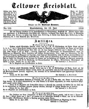 Teltower Kreisblatt vom 18.06.1859