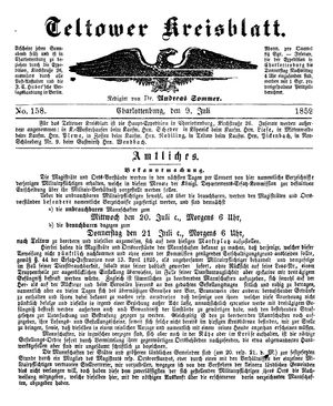 Teltower Kreisblatt vom 09.07.1859