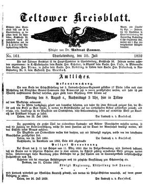Teltower Kreisblatt vom 30.07.1859