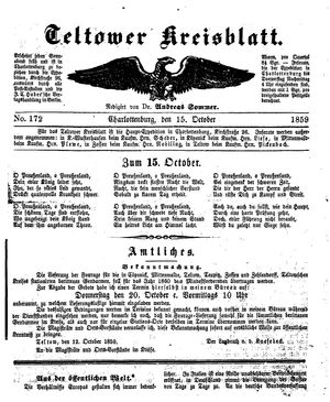 Teltower Kreisblatt vom 15.10.1859