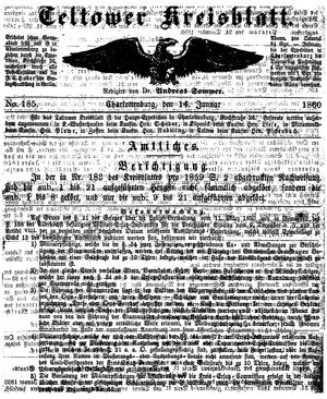 Teltower Kreisblatt on Jan 14, 1860