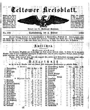 Teltower Kreisblatt vom 04.02.1860