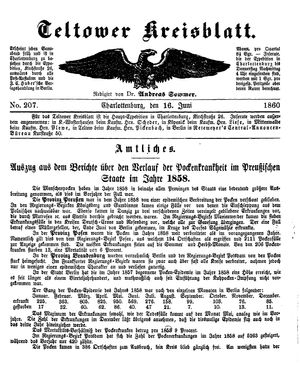 Teltower Kreisblatt vom 16.06.1860