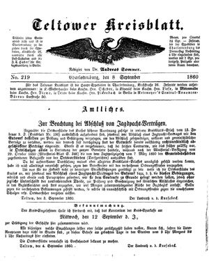 Teltower Kreisblatt vom 08.09.1860
