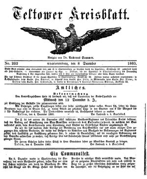 Teltower Kreisblatt on Dec 8, 1860