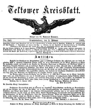 Teltower Kreisblatt on Feb 2, 1861
