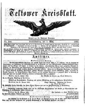 Teltower Kreisblatt vom 01.03.1861