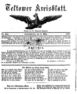 Teltower Kreisblatt vom 09.03.1861