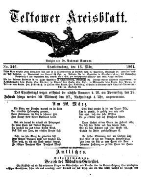 Teltower Kreisblatt vom 23.03.1861