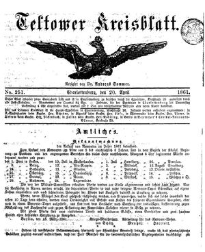 Teltower Kreisblatt vom 20.04.1861