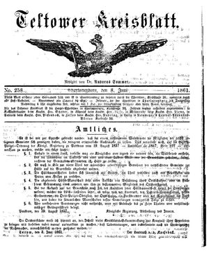 Teltower Kreisblatt vom 08.06.1861