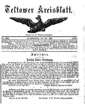 Teltower Kreisblatt vom 27.07.1861
