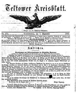 Teltower Kreisblatt on Sep 7, 1861