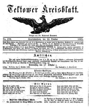 Teltower Kreisblatt vom 12.10.1861