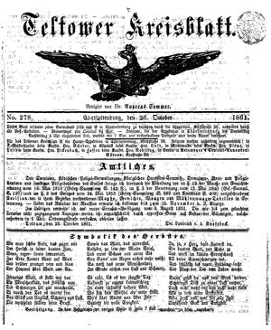 Teltower Kreisblatt vom 26.10.1861