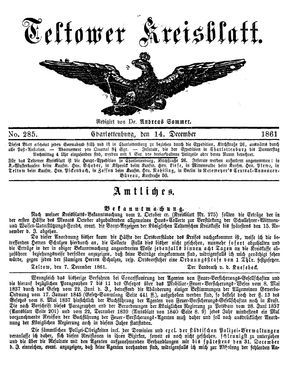 Teltower Kreisblatt on Dec 14, 1861