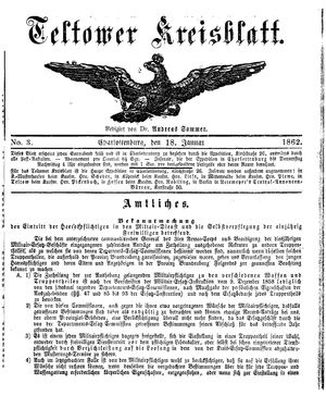 Teltower Kreisblatt vom 18.01.1862