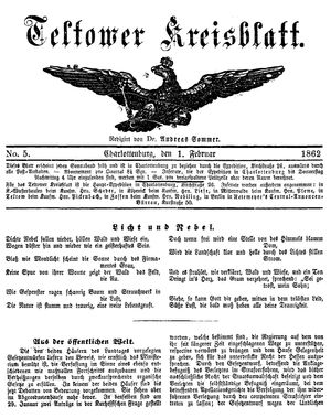 Teltower Kreisblatt vom 01.02.1862